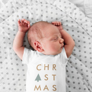 Christmas Tree Modern Minimalist Baby Strampler