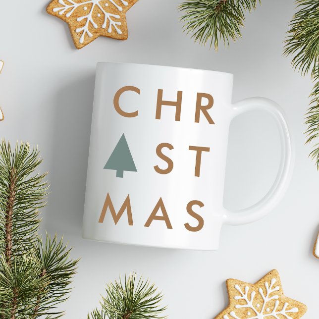 Christmas Tree Modern Minimalist Kaffeetasse (Von Creator hochgeladen)