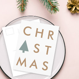 Christmas Tree Modern Minimalist Postkarte