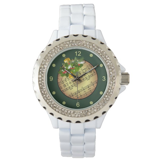 Christmas Tree Ornament ~ Bell & Mistletoe ~    Wa Armbanduhr (Vorderseite)