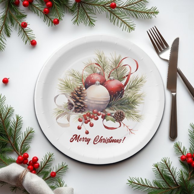 Christmas Tree Ornaments Pine Cones Pappteller (Von Creator hochgeladen)