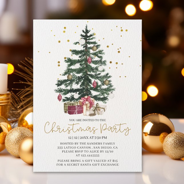 Christmas Tree Party Invitation | Elegant Holiday  Einladung (Von Creator hochgeladen)