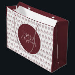 Christmas Tree Pattern Burgundy Große Geschenktüte<br><div class="desc">Digitale Kunst</div>