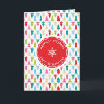 CHRISTMAS TREE PATTERN Festlich modern minimalrot Karte<br><div class="desc">von kat massard >>> kat@simplysweetPAPERIE.com <<<< Stilvoll & festlich, Weihnachtsbaummuster mit Ihrem eigenen personalisierten Urlaubslio. Teilen Sie die Freude! - - - - - - - - - - - - - - - - - - - - - - - - - - - Karo aus meinem Geschäft -...</div>