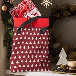 Christmas Tree Pattern | Geometric Scandi Dark Red