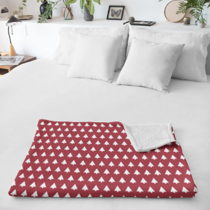 Christmas Tree Pattern Geometric   Scandi Dark Red Sherpadecke