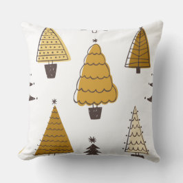 Christmas Tree Pattern – Neutral Holiday Pillow De Kissen