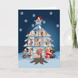 Christmas Tree Photo Card With Snowflakes Karte