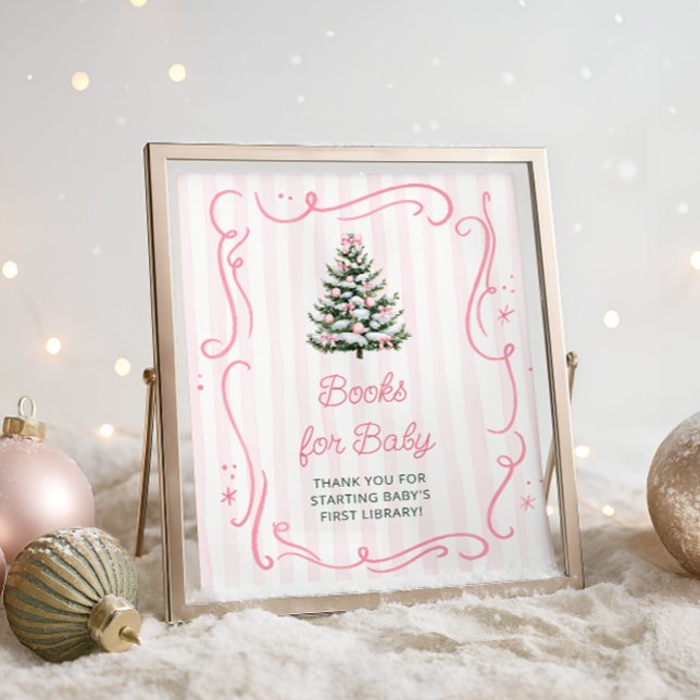 Christmas Tree Pink Baby Shower Books for Baby Poster (Von Creator hochgeladen)