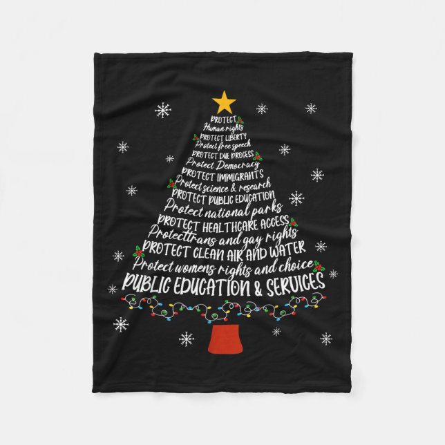 Christmas Tree Protect Human Rights Protect Libert Fleecedecke (Vorderseite)