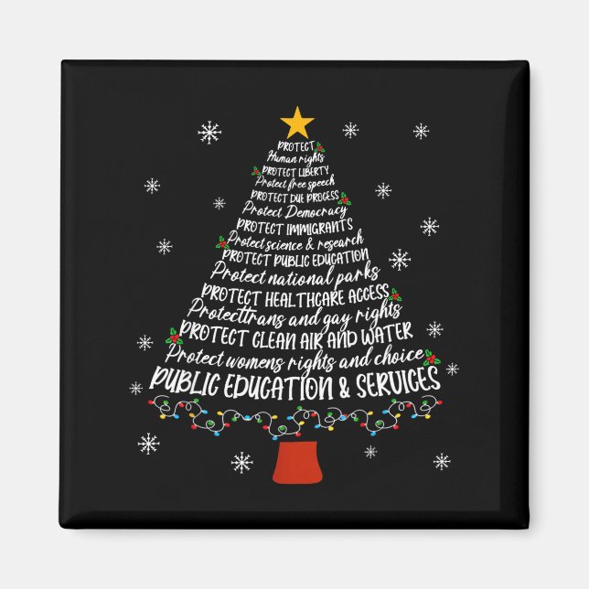 Christmas Tree Protect Human Rights Protect Libert Magnet (Vorne)