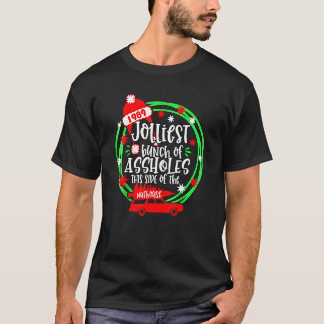 Christmas Tree Red Truck Jolliest Bunch Of A Holes T-Shirt (Vorderseite)
