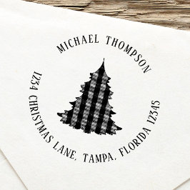 Christmas Tree Return Address Custom Permastempel