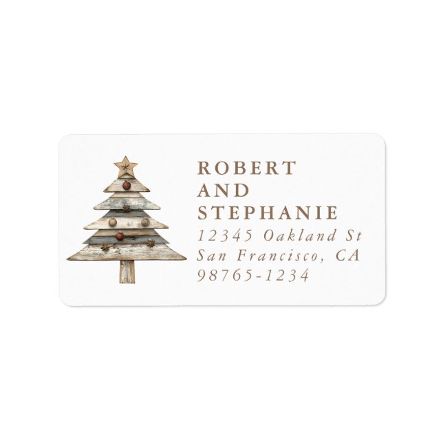 Christmas Tree Return Address Label Adressaufkleber (Vorne)