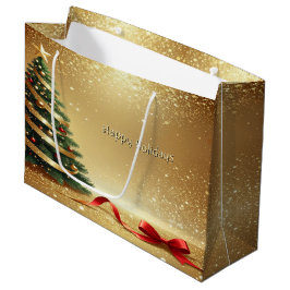 Christmas Tree Ribbons Holiday Gift Bag Große Geschenktüte