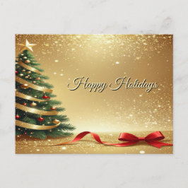 Christmas Tree Ribbons Holiday Postcard Postkarte