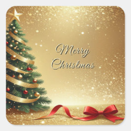 Christmas Tree Ribbons Holiday Sticker