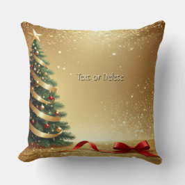 Christmas Tree Ribbons Holiday Throw Pillow Kissen