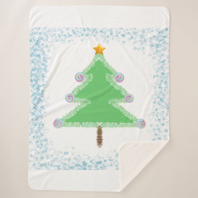 Christmas Tree Sherpa Blanket Sherpadecke (Vorderseite)