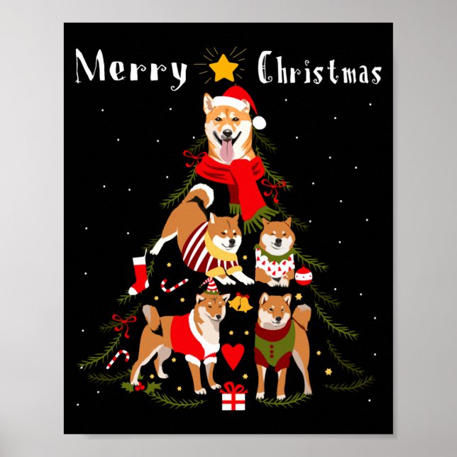 Christmas Tree Shiba Inu Lover Xmas Dog Owner New  Poster (Vorne)