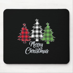 Christmas Tree Shirt Women Red Buffalo Kariert Chr Mousepad