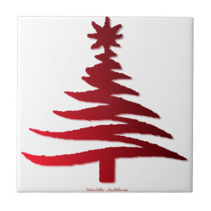 Christmas Tree Stencil Red Fliese