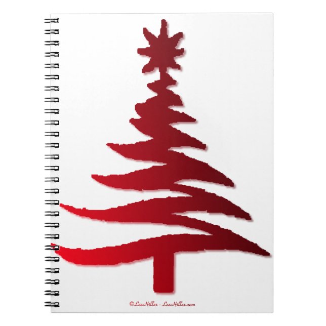 Christmas Tree Stencil Red Notizblock (Vorderseite)
