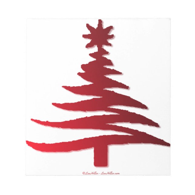 Christmas Tree Stencil Red Notizblock (Vorderseite)