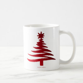 Christmas Tree Stencil Red Tasse