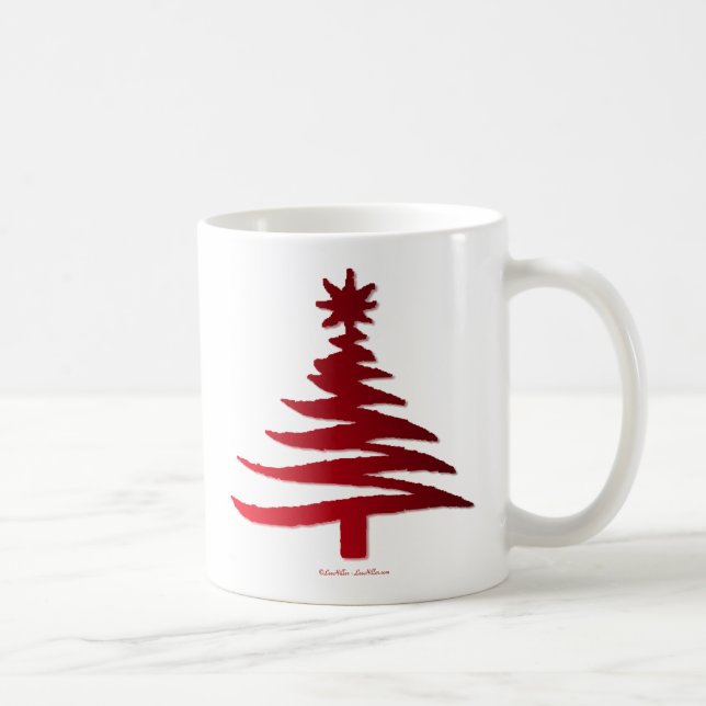 Christmas Tree Stencil Red Tasse (Rechts)