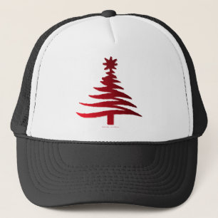 Christmas Tree Stencil Red Truckerkappe