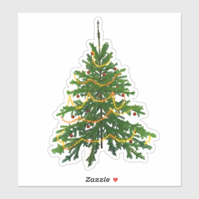 Christmas tree sticker cute green classic holiday (Blatt)