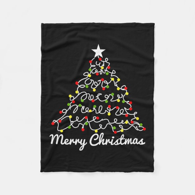 Christmas Tree Tangled Lights, Men, Women, Family  Fleecedecke (Vorderseite)