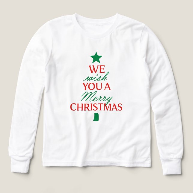Christmas Tree Text Hoodie – Festive Holiday Messa (Design Vorderseite)