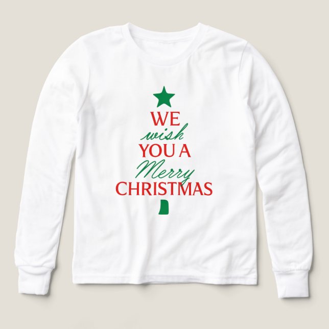Christmas Tree Text Hoodie – Festive Holiday Messa (Design Vorderseite)