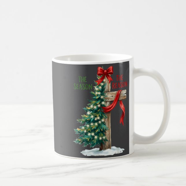 Christmas Tree The Season Jesus Cross The Reason X Kaffeetasse (Rechts)