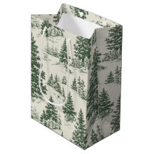 Christmas Tree Toile De Jouy Green