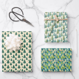 Christmas Tree Trio Geschenkpapier Set