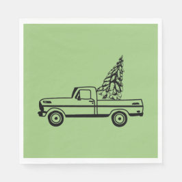 Christmas tree truck serviette