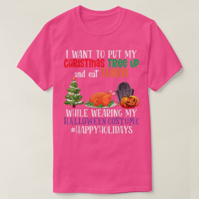 Christmas Tree Turkey, Happy Holidays, Christmas L T-Shirt (Design vorne)