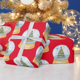 Christmas Tree Waterglobes Geschenkpapier