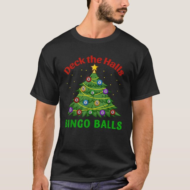 Christmas tree with bingo baubles  T-Shirt (Vorderseite)