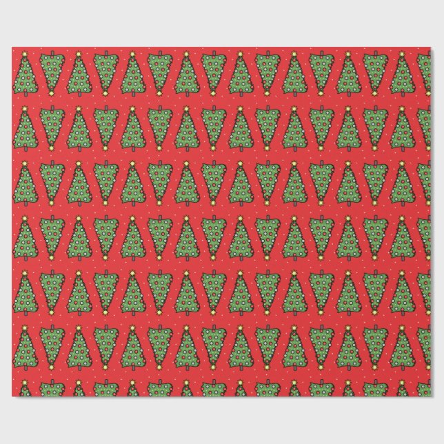 Christmas Tree Wrapping Paper Geschenkpapier (Flach)