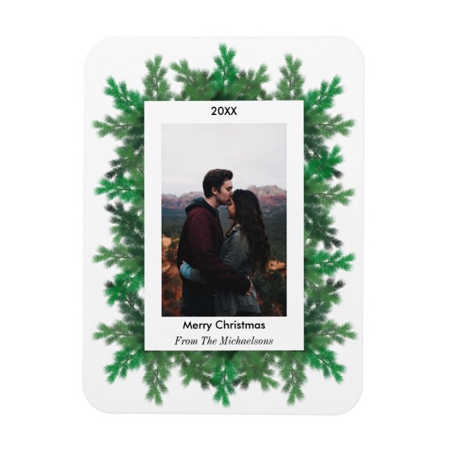 Christmas Tree Zweig Foto Magnet (Vertikal)