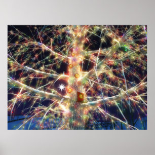 Christmas Treehouse Print Poster