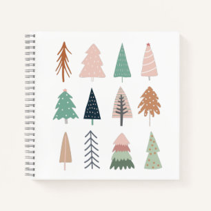 Christmas Trees Girly Collage Journal Notizbuch