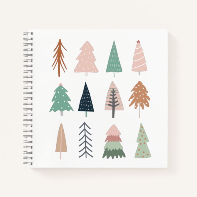 Christmas Trees Girly Collage Journal Notizbuch (Vorderseite)