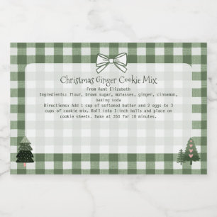 Christmas Trees Green Gingham Baking Mix Lebensmitteletikett