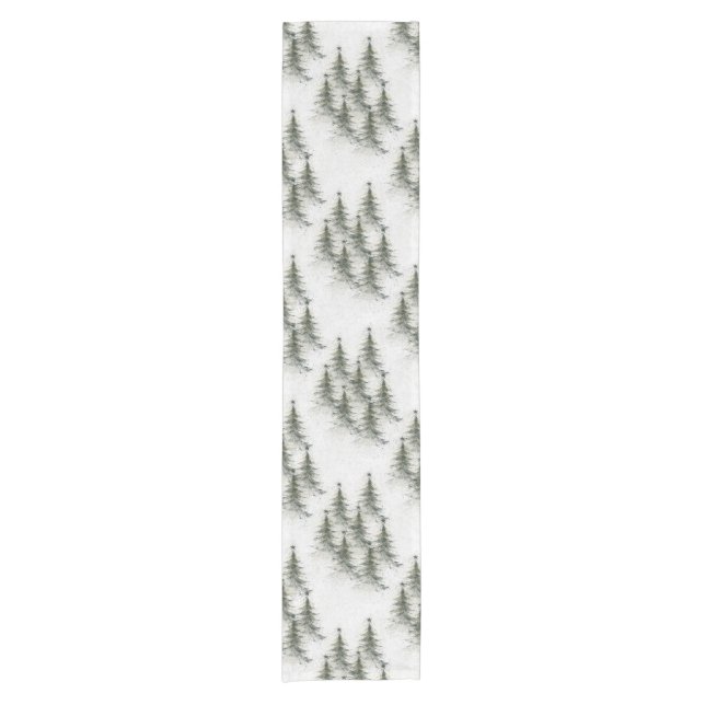 Christmas trees in the Woods Kurzer Tischläufer (Vorderseite)