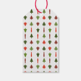 Christmas Trees Red and Green Holiday Gift Tags Geschenkanhänger